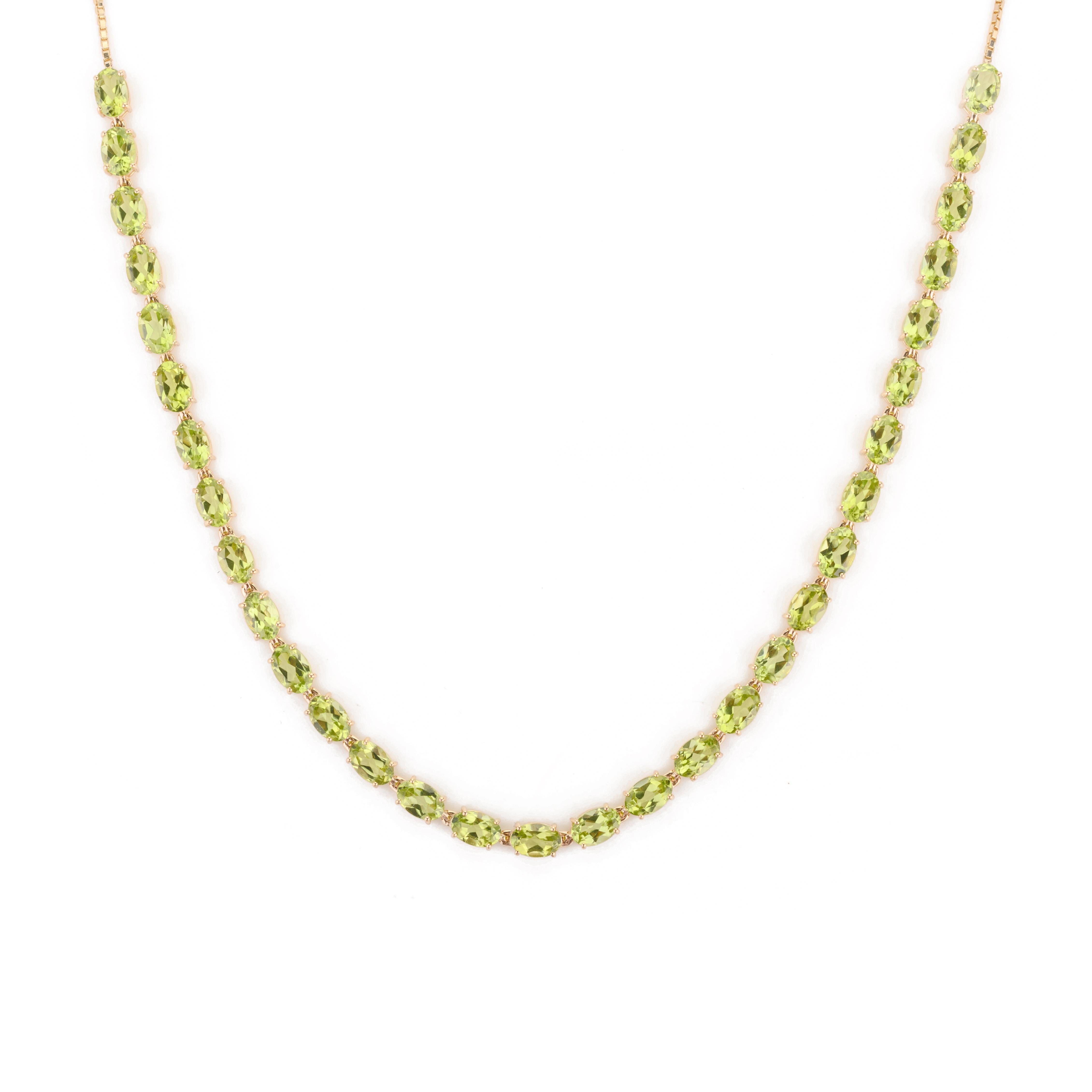 14k Yellow Gold 18.13ct Natural Peridot Necklace and Earrings Jewelry Set For Sale 1