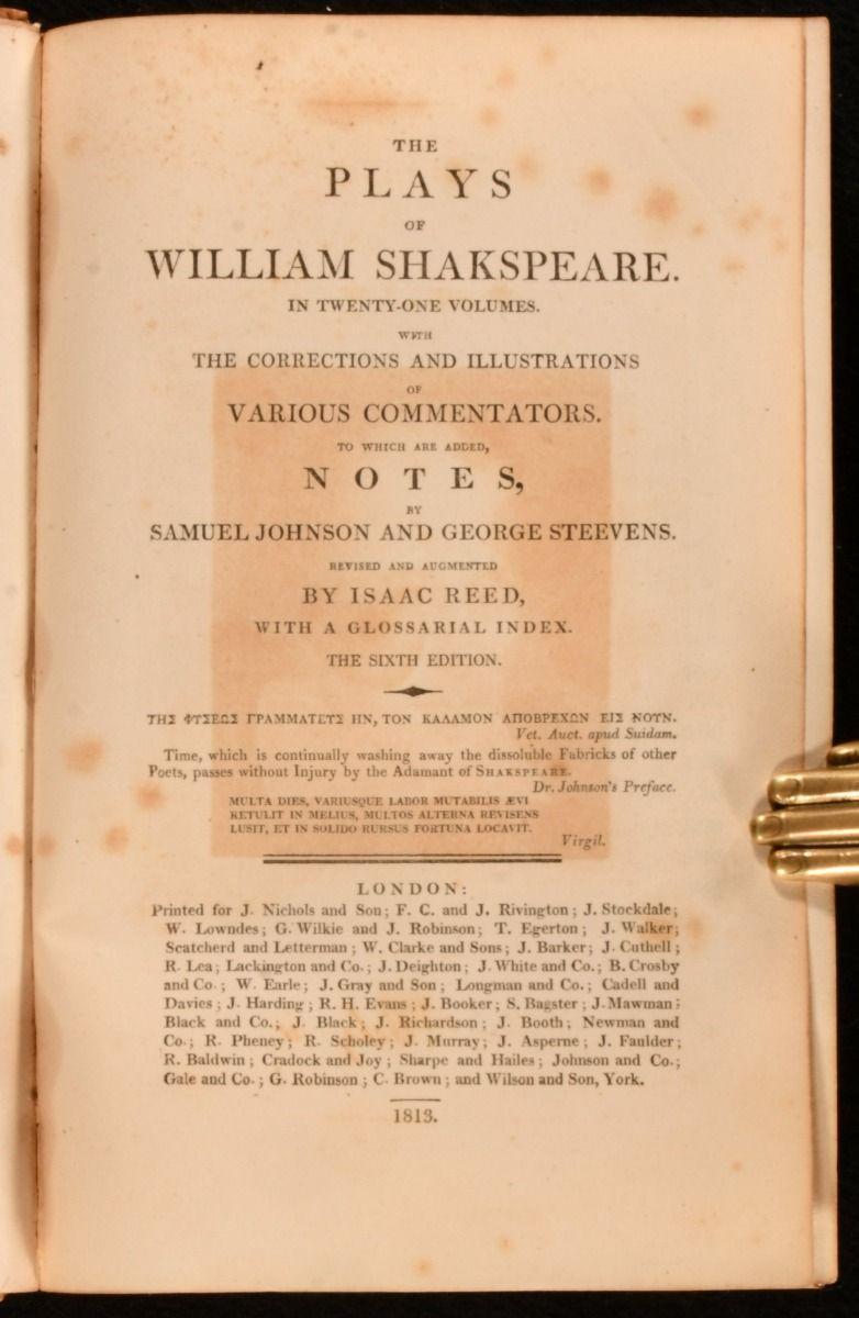 1813 The Plays of William Shakespeare For Sale 10