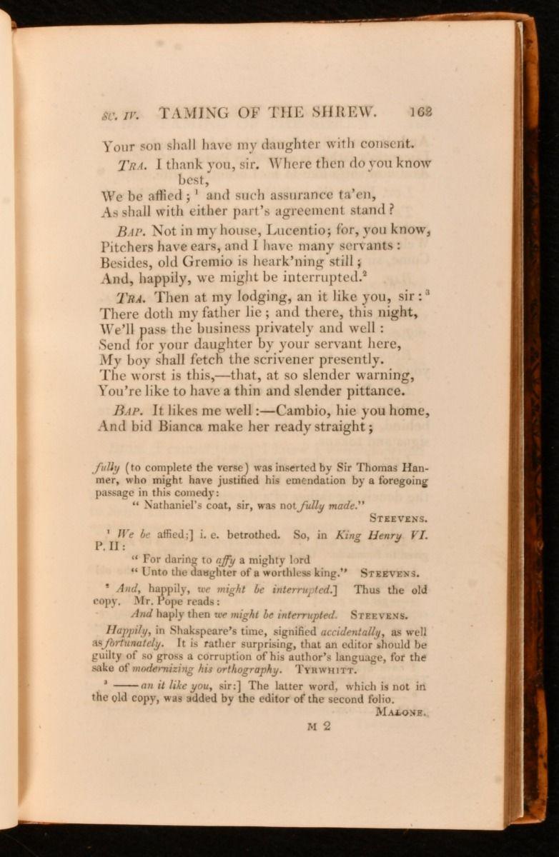 Début du XIXe siècle 1813 The Plays of William Shakespeare (Les pièces de William Shakespeare) en vente