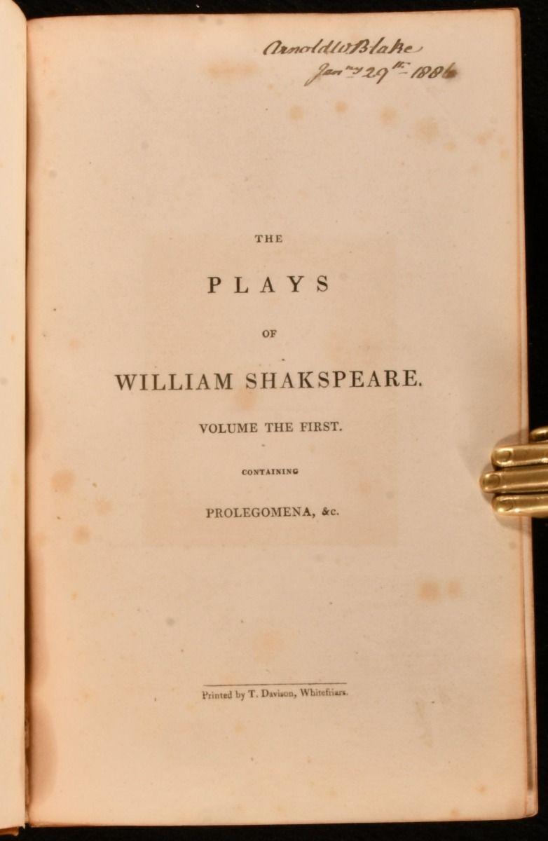 1813 The Plays of William Shakespeare (Les pièces de William Shakespeare) en vente 1