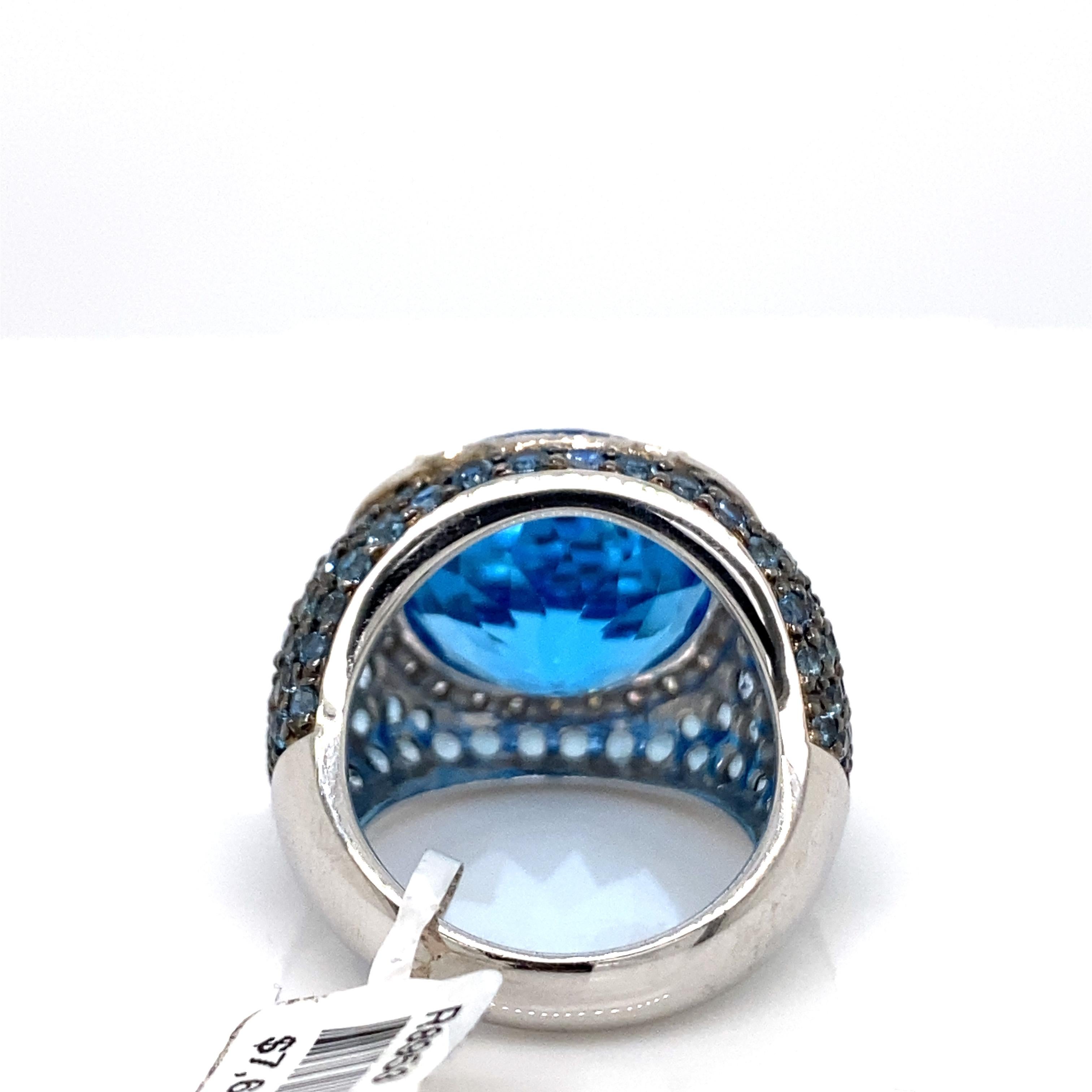 18,13 Topas mit Diamantring aus 18 Karat Weißgold Damen