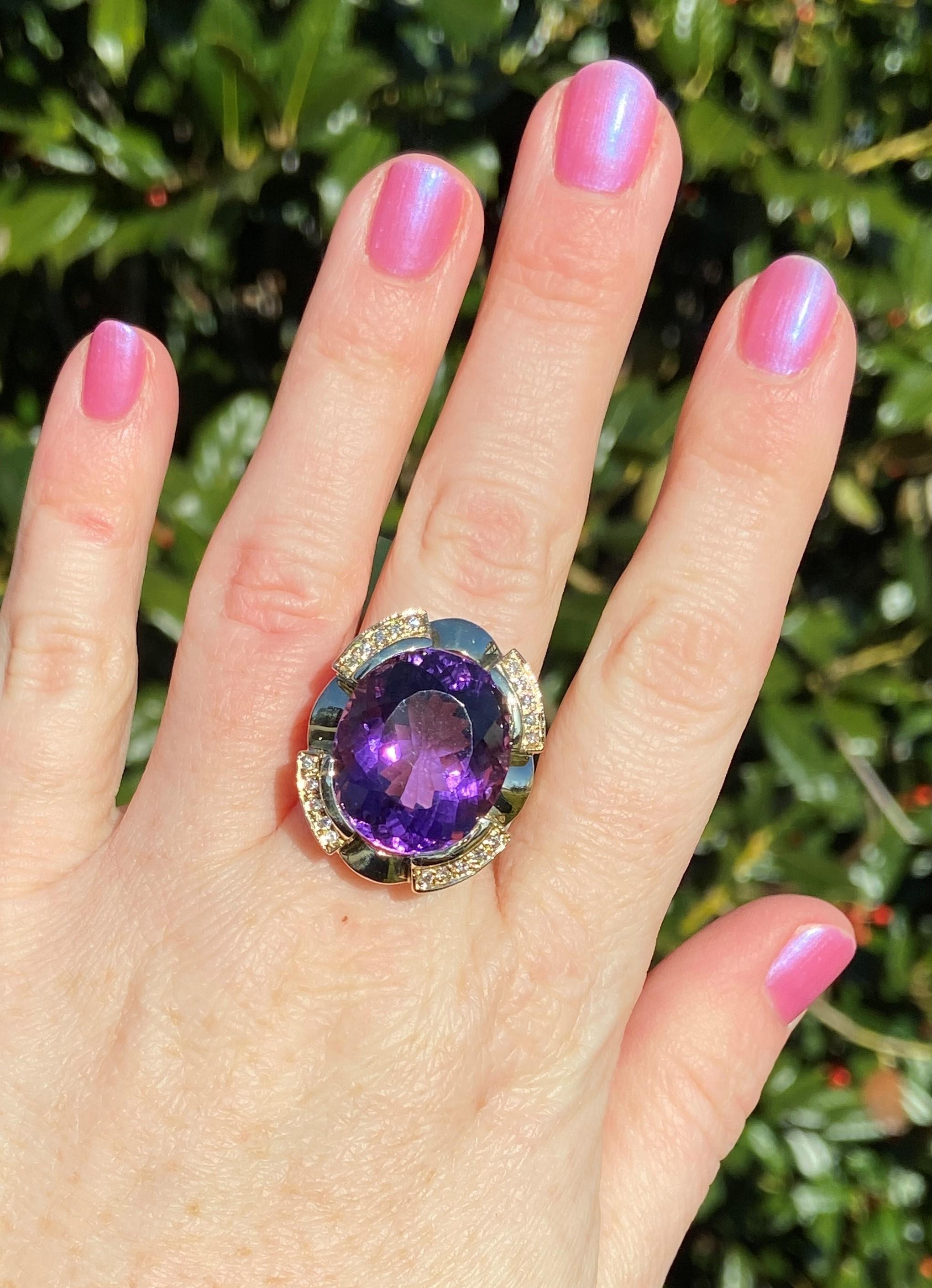 18.13ct Amethyst Ring With Diamonds  2