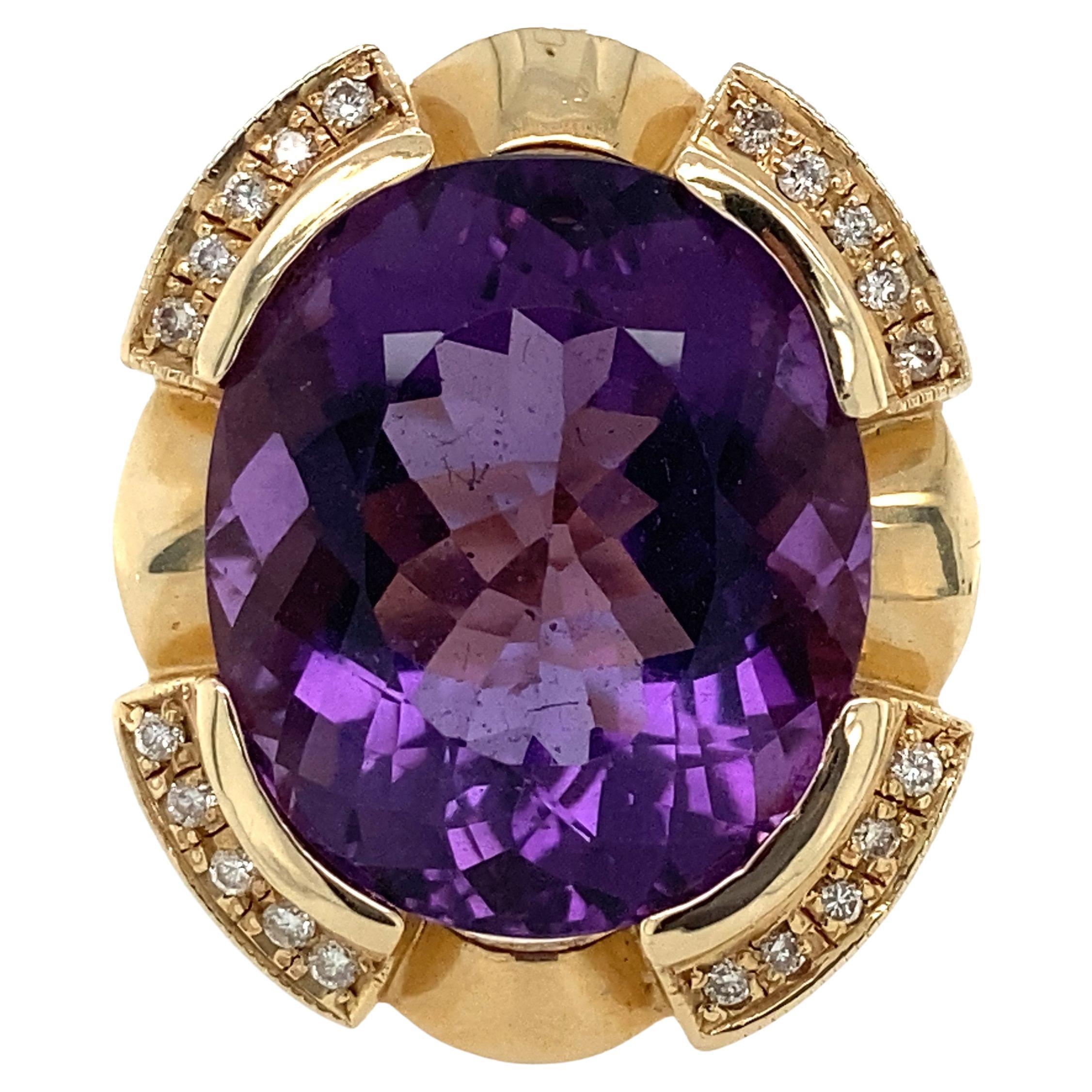 18.13ct Amethyst Ring With Diamonds 