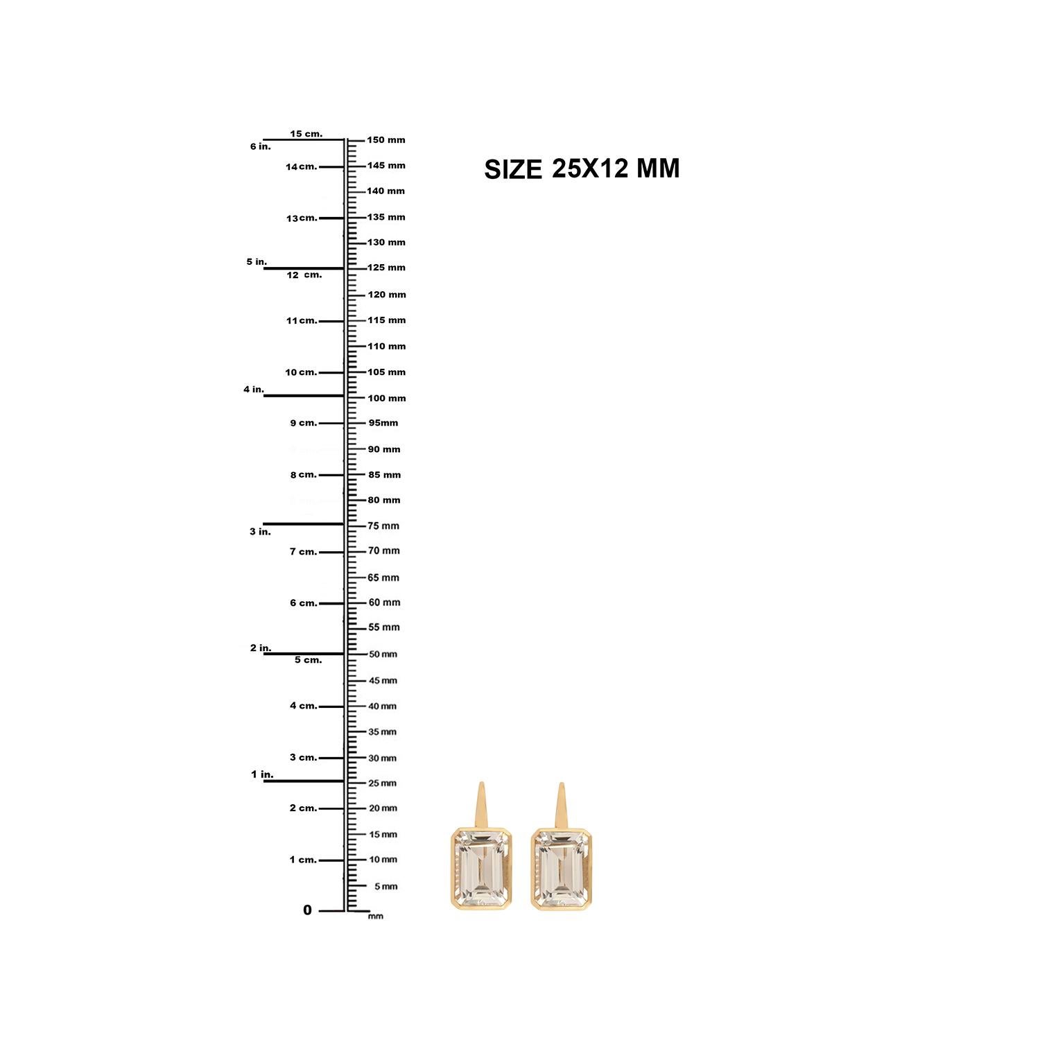 18.13ct Boucles d'oreilles Topaze taille émeraude en or jaune 18k Neuf - En vente à New York, NY