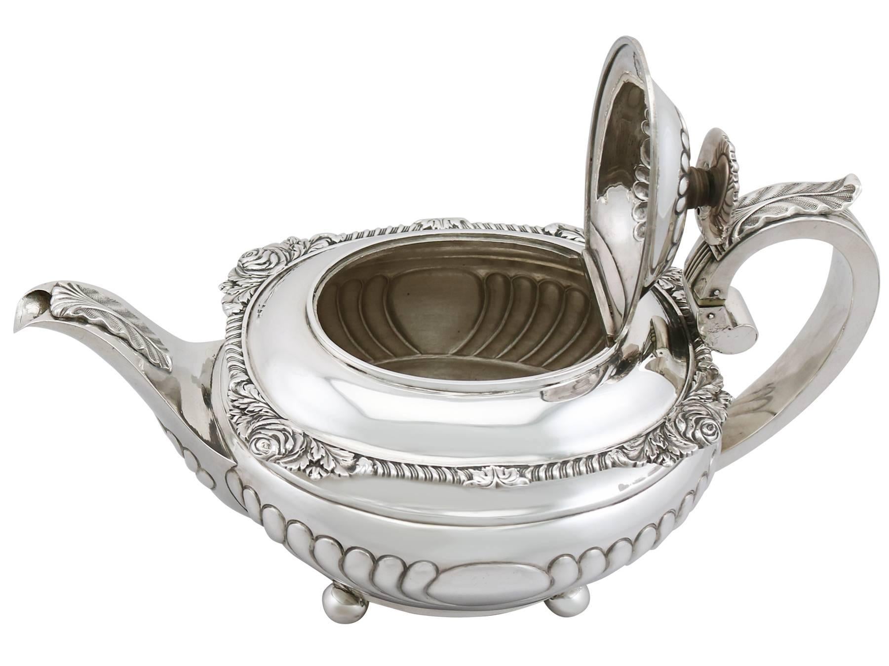 English 1814 Antique Sterling Silver Teapot 