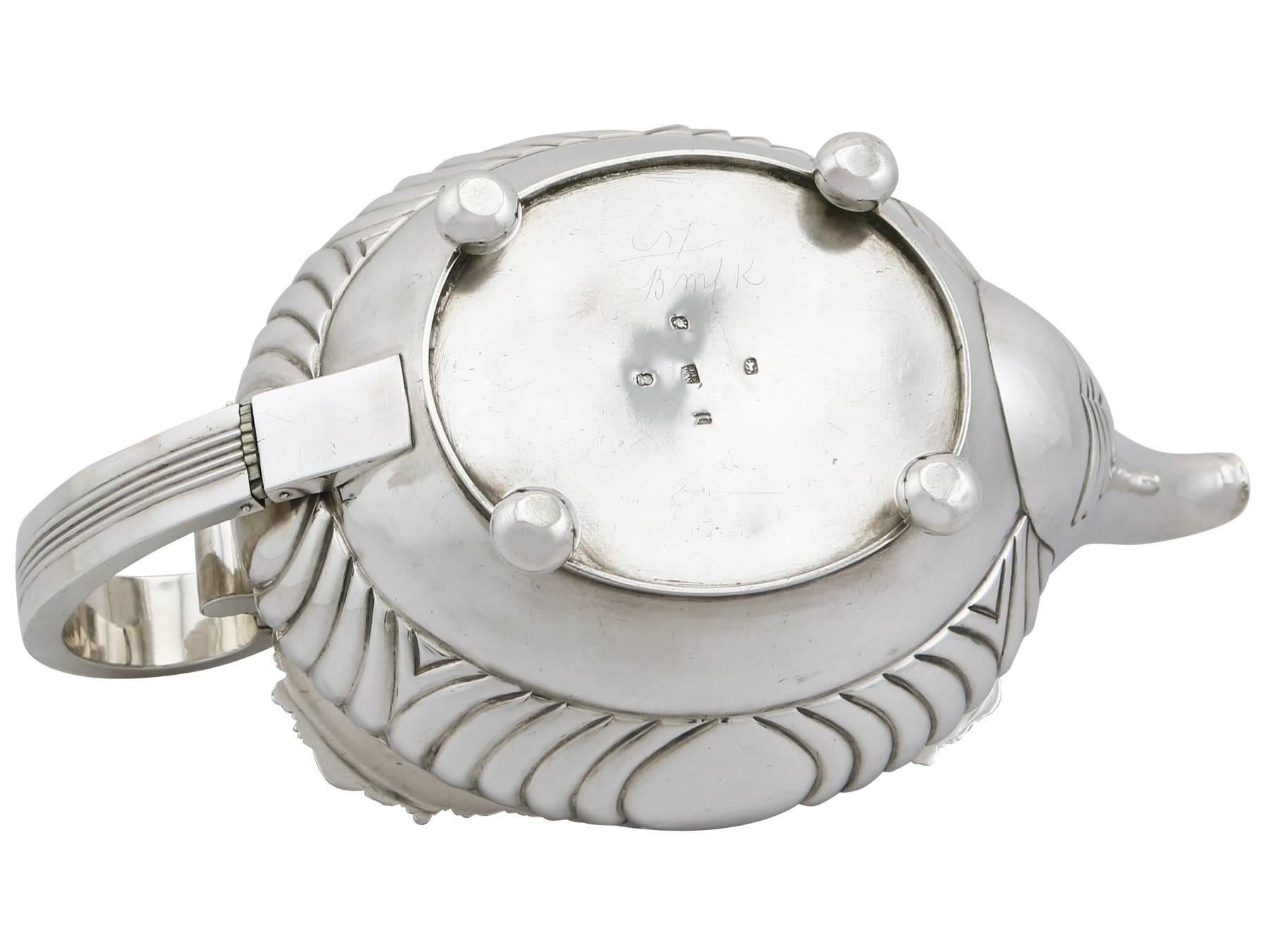 1814 Antique Sterling Silver Teapot  2