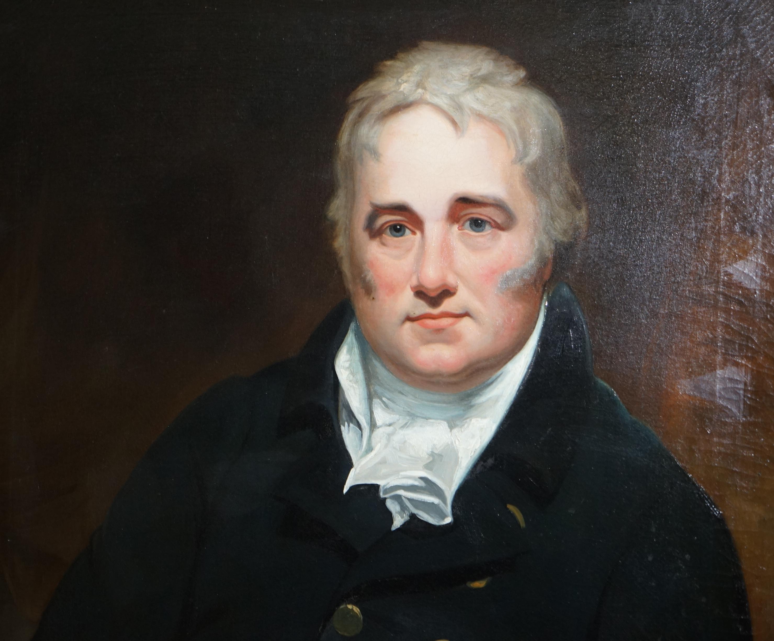 Anglais SIR WILLIAM BEECHEY CIRCLE OIL PAINting ROBERT 4TH EARL OF BUCKINGHAMSHiRE, 1814 en vente