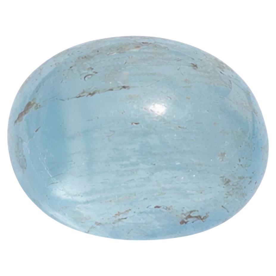 18,15 Karat Ovaler Cabochon Aquamarin Loser Edelstein im Angebot