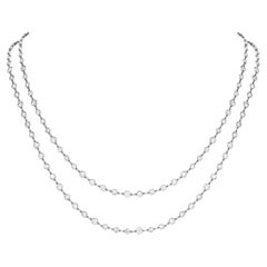 Collier en chaîne de platine avec diamants de 18,15 carats par mètre de longueur 