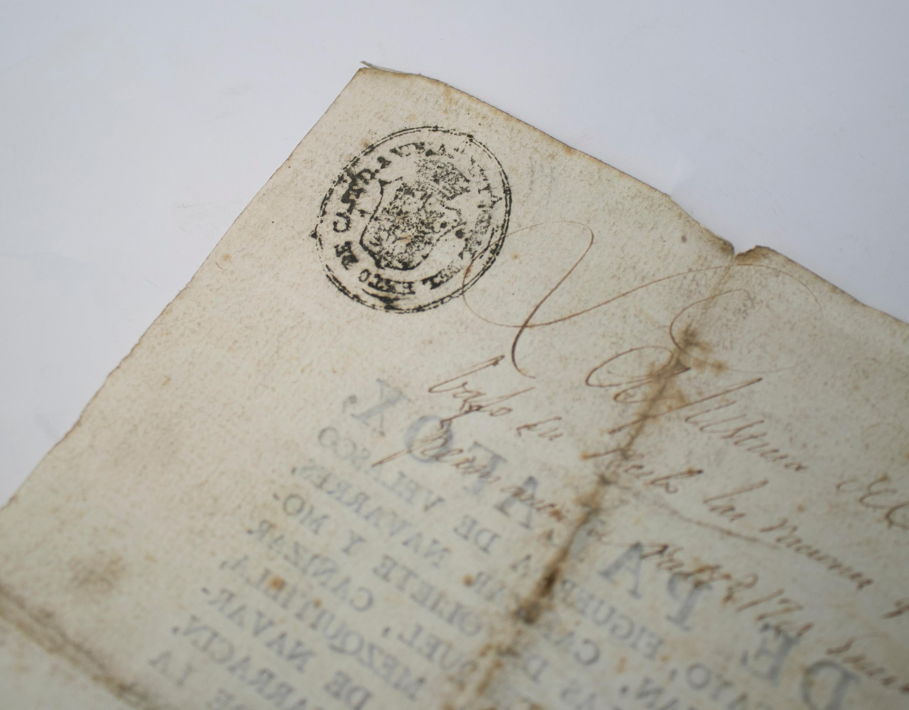 1815 Spanish Passport Hand Written on Paper For Sale 5
