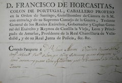 1815 Spanish Passport Hand Written on Paper