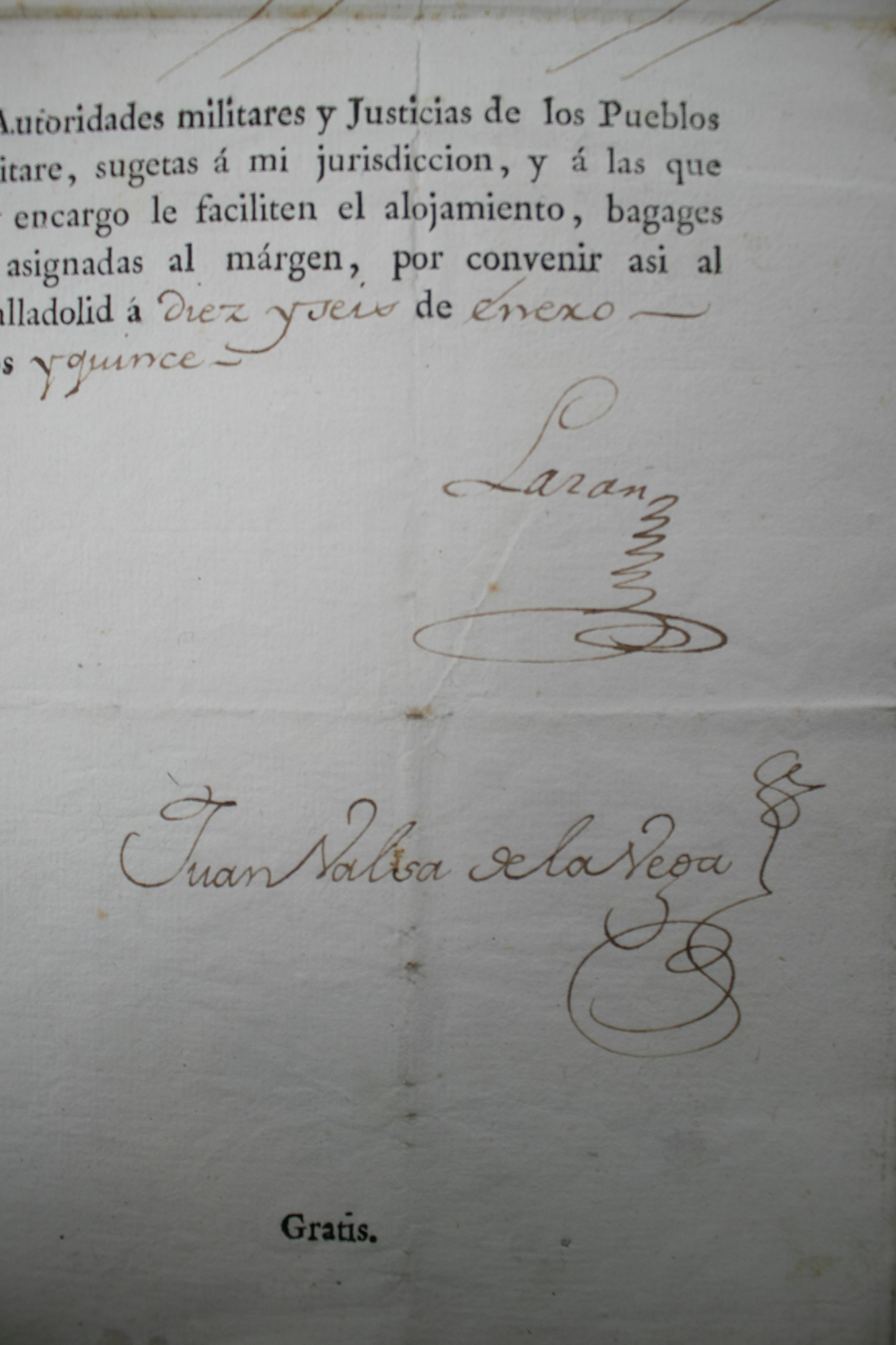 1815 Spanish Passport Hand Written on Paper In Good Condition For Sale In Marbella, ES