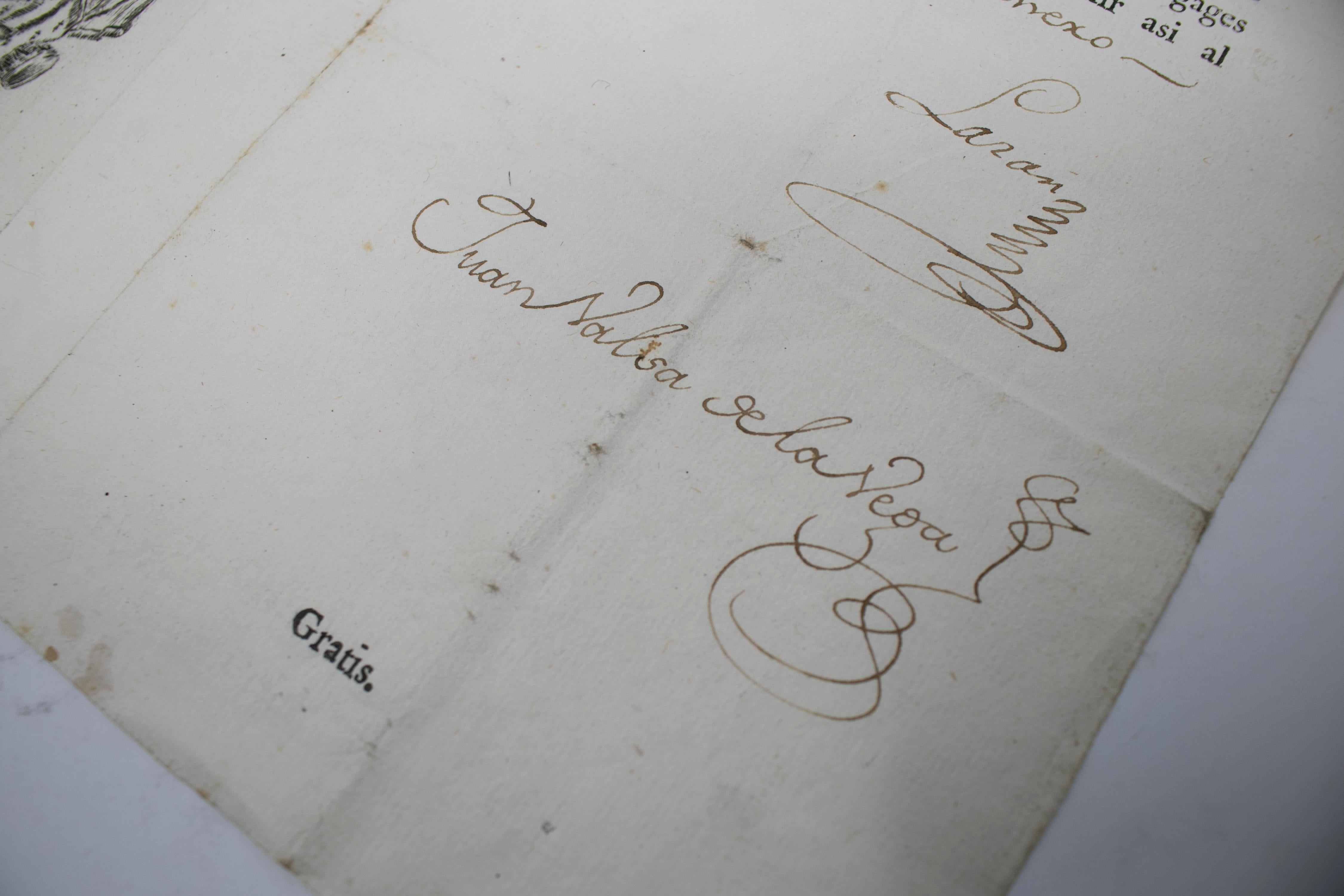 1815 Spanish Passport Hand Written on Paper For Sale 1