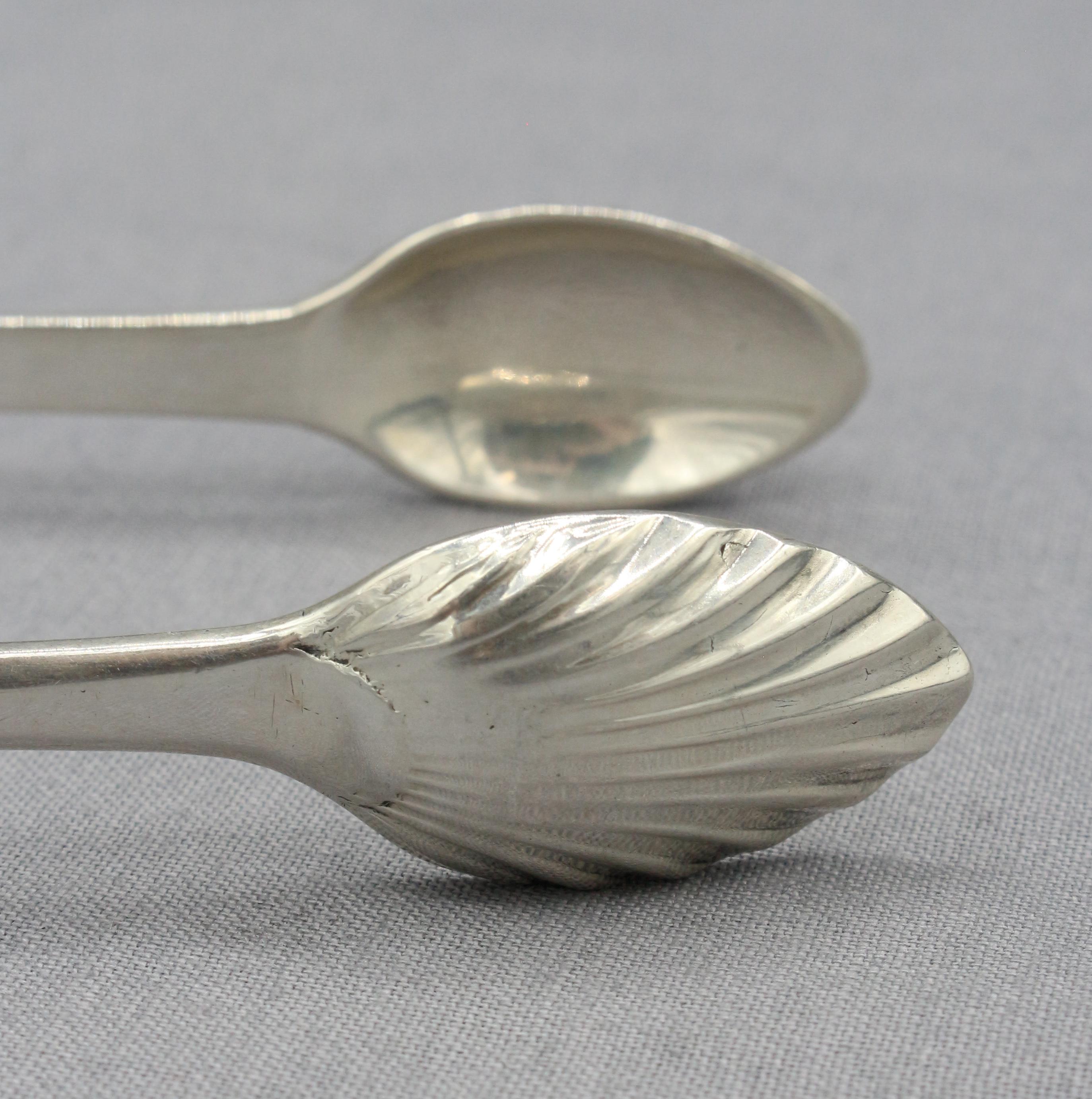 Neoclassical 1815 Sterling Silver Sugar Tongs by William Marshall For Sale