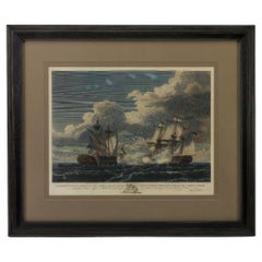1815 „The U.S. Frigate United States Capturing... Fregatte Macedonian" Gravur