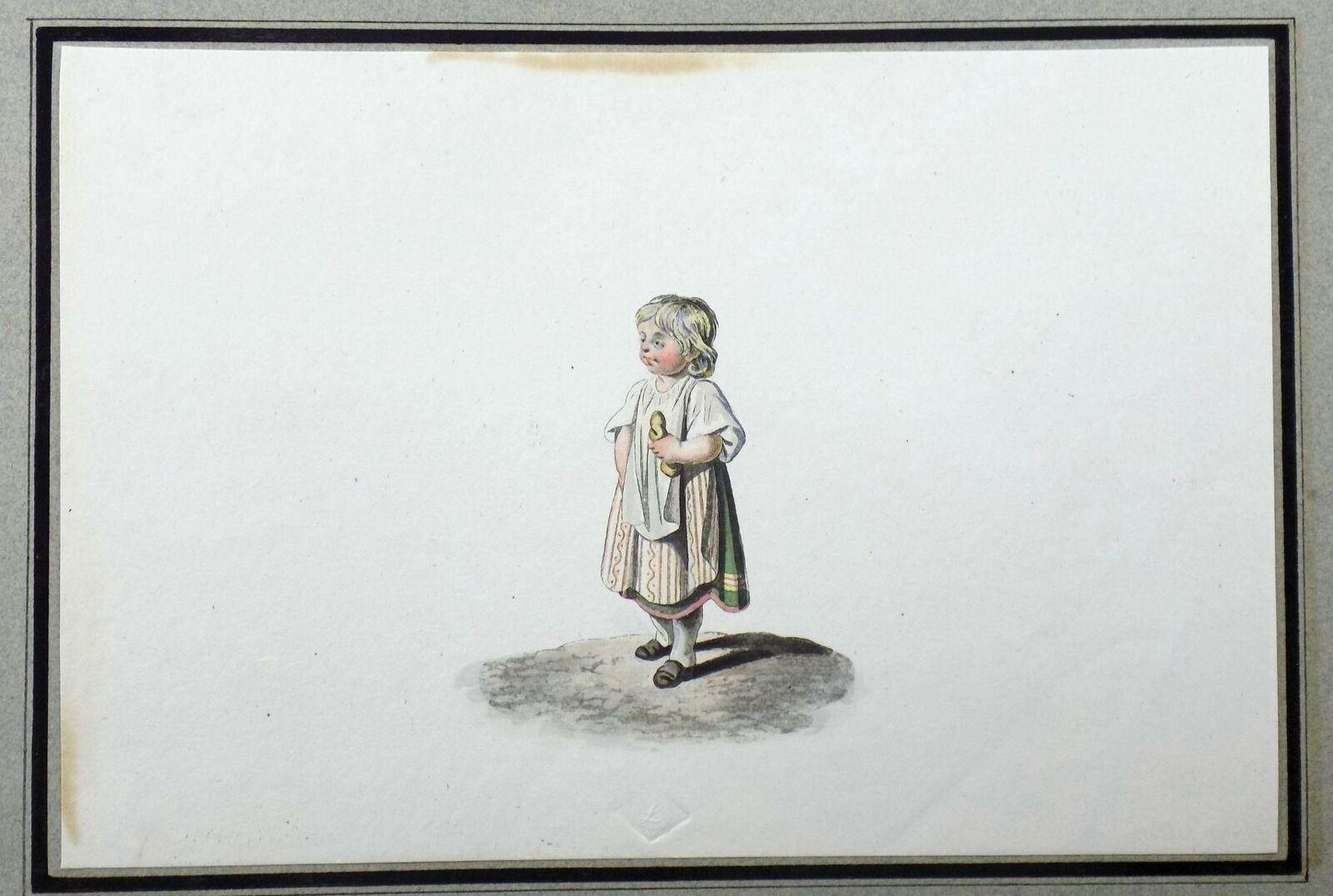 1816 Gottfried Mind, Juvenalia, Children at Play, 12 Aquatints Hand Colo For Sale 3