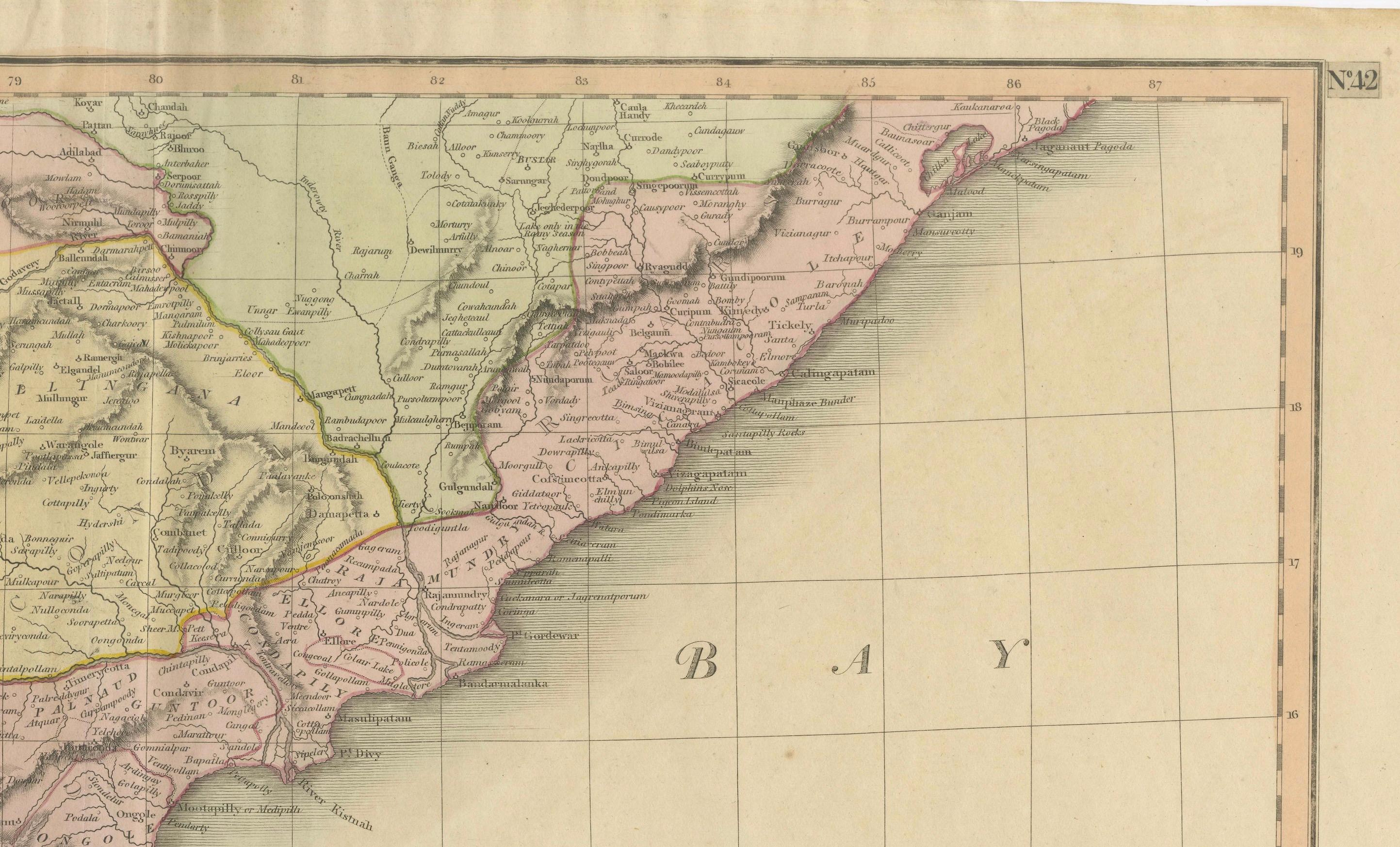 Titre : Carte de l'Hindoustan méridional de 1816 par J. Thomson - Nouvel atlas général

Cette carte, intitulée 