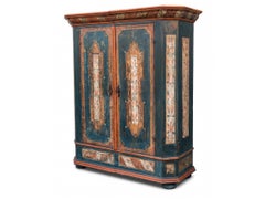 1817 Alpine Blue European Painted Cupboard