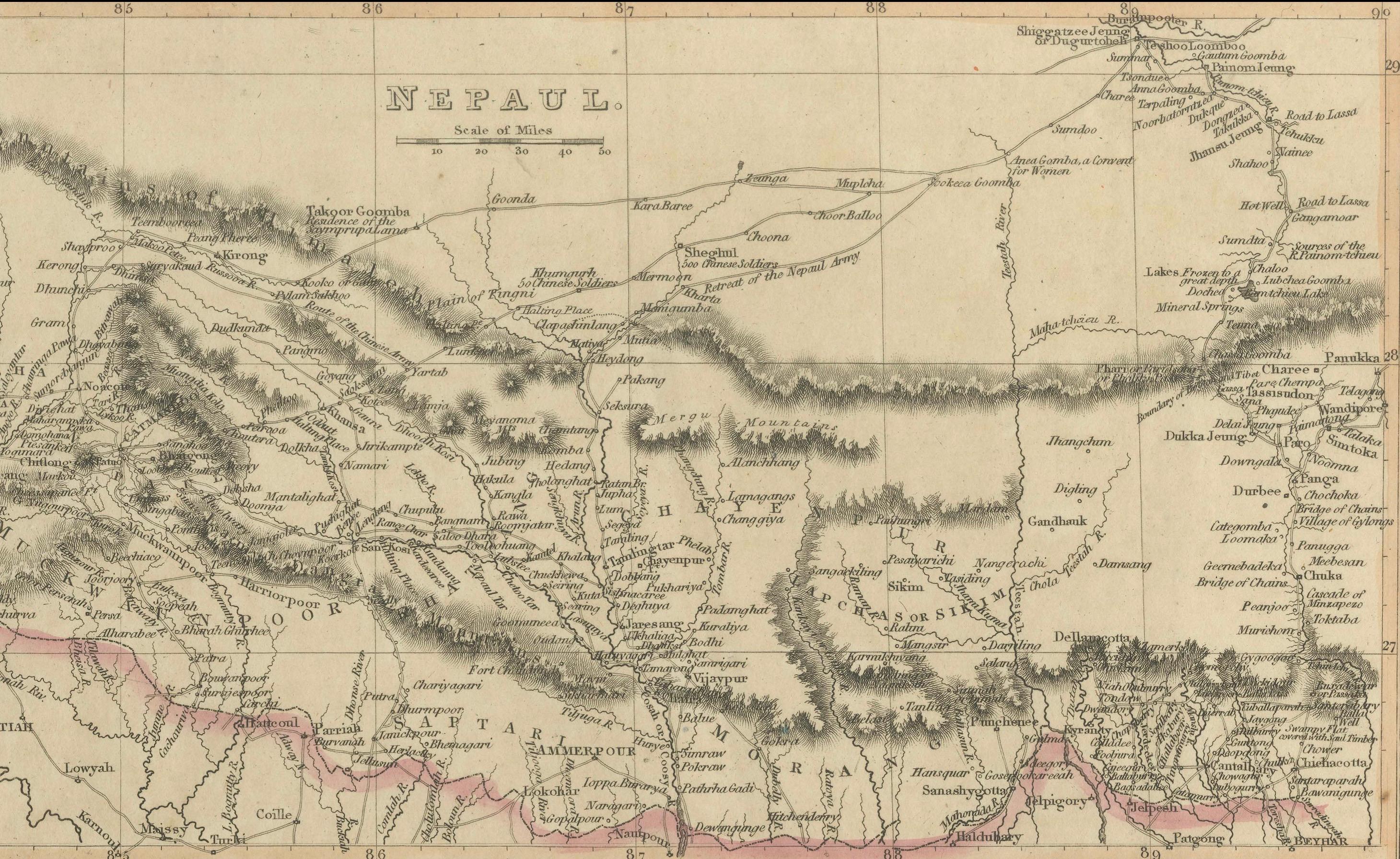Papier Grande carte de l'Hindoustan septentrional de 1817 par J. Thomson - Nouvel Atlas général en vente