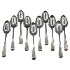 1818 Assembled Set of 10 English Engraved Spoons