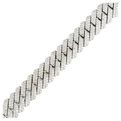 18.18 Carat Pave Diamond Link Men's Bracelet 10 Karat