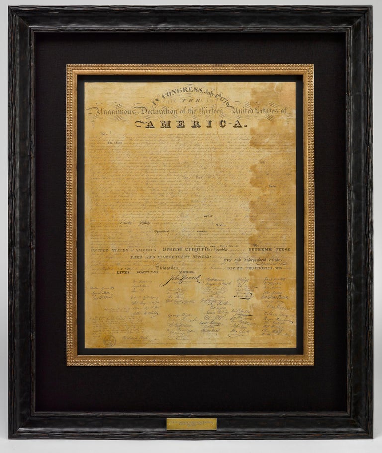 1818 Declaration of Independence Broadside Engraved by Benjamin Owen Tyler at 1stDibs