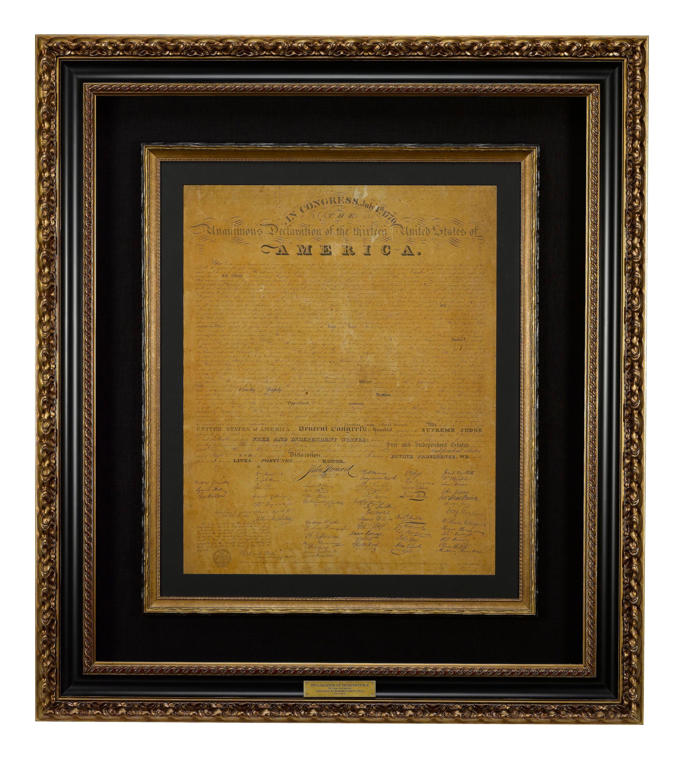 Federale Dichiarazione d'indipendenza del 1818 incisa da Benjamin Owen Tyler in vendita