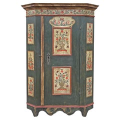 1818 Floral Painted Wardrobe