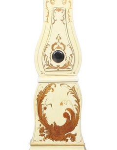1818 Swedish Mora Clock Off White Bronze Early 1800s Antique Hand Painted A
