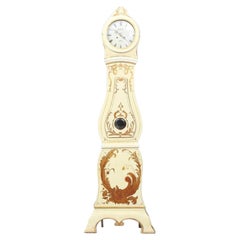 1818 Swedish Mora Clocks Off-White Bronze Early 1800s Antique Hand Painted A