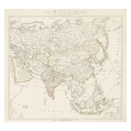 1819 Antique Map of Asia - 'Asien' by Simon Schropp et Comp, Berlin