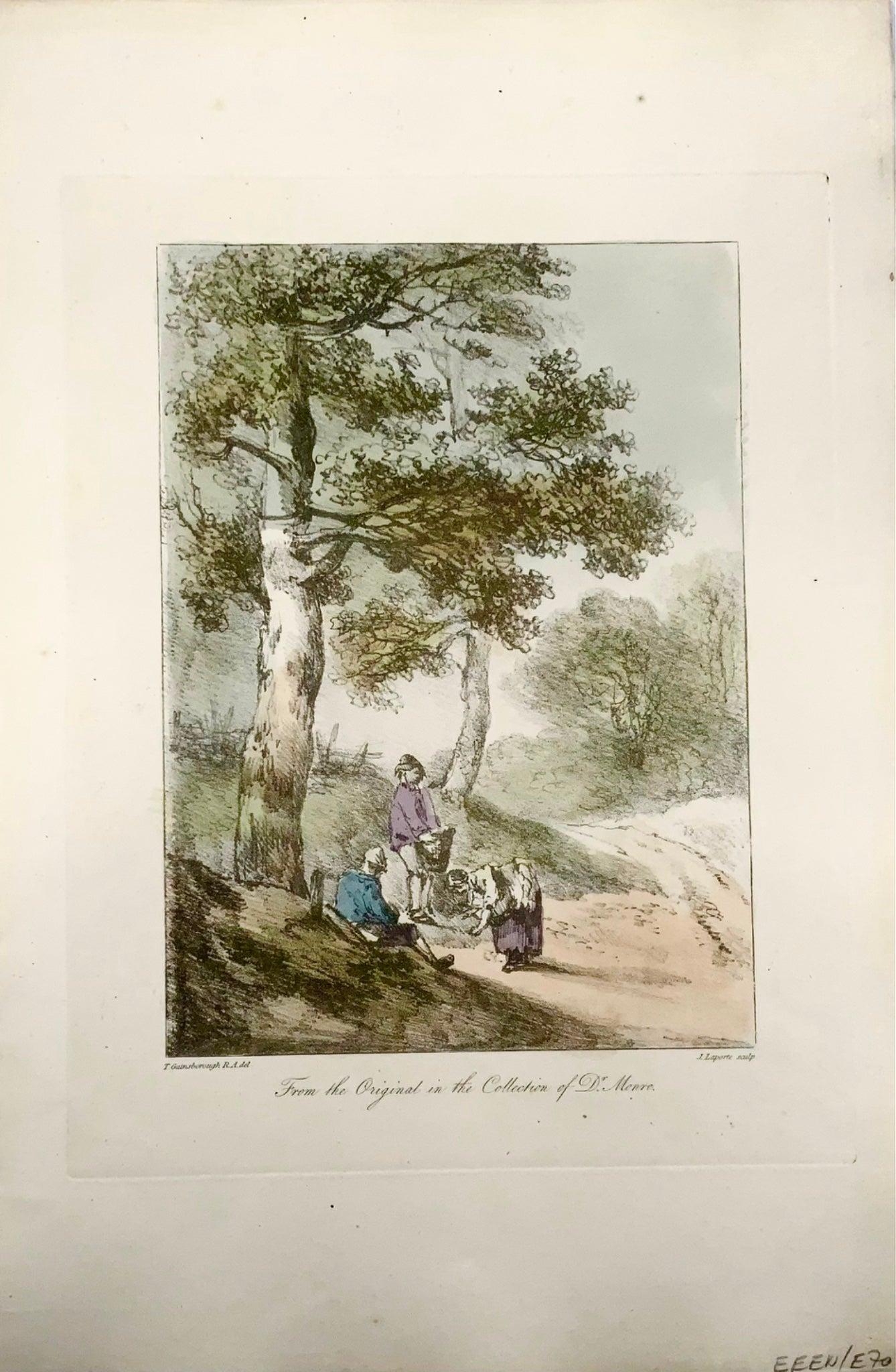 1819 Thomas Gainsborough, Landscape, Large Folio Soft Ground Etching, Wash In Excellent Condition For Sale In Norwich, GB