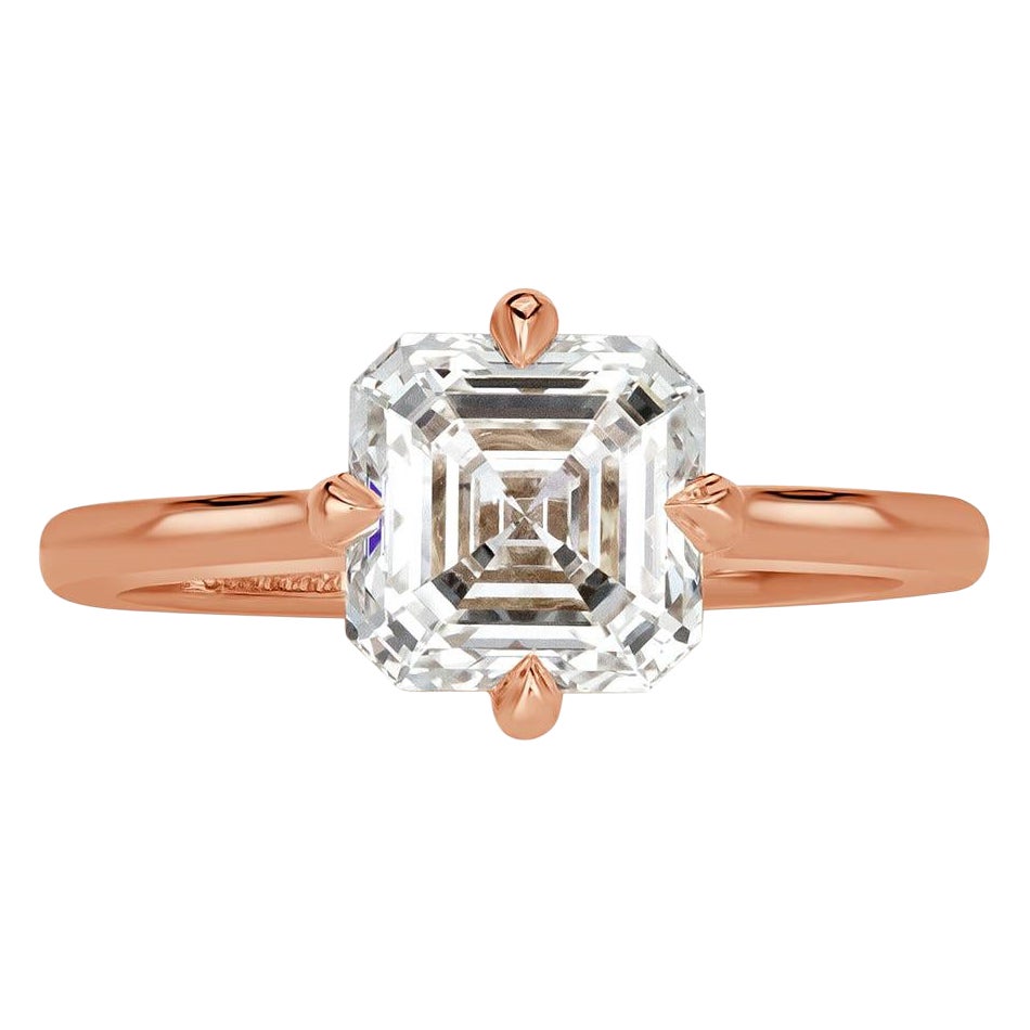 1.81ct Asscher Cut Diamond Engagement Ring