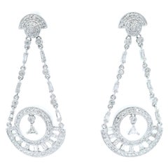 1.81ct Multi Diamond Chandelier Earrings 18k White Gold