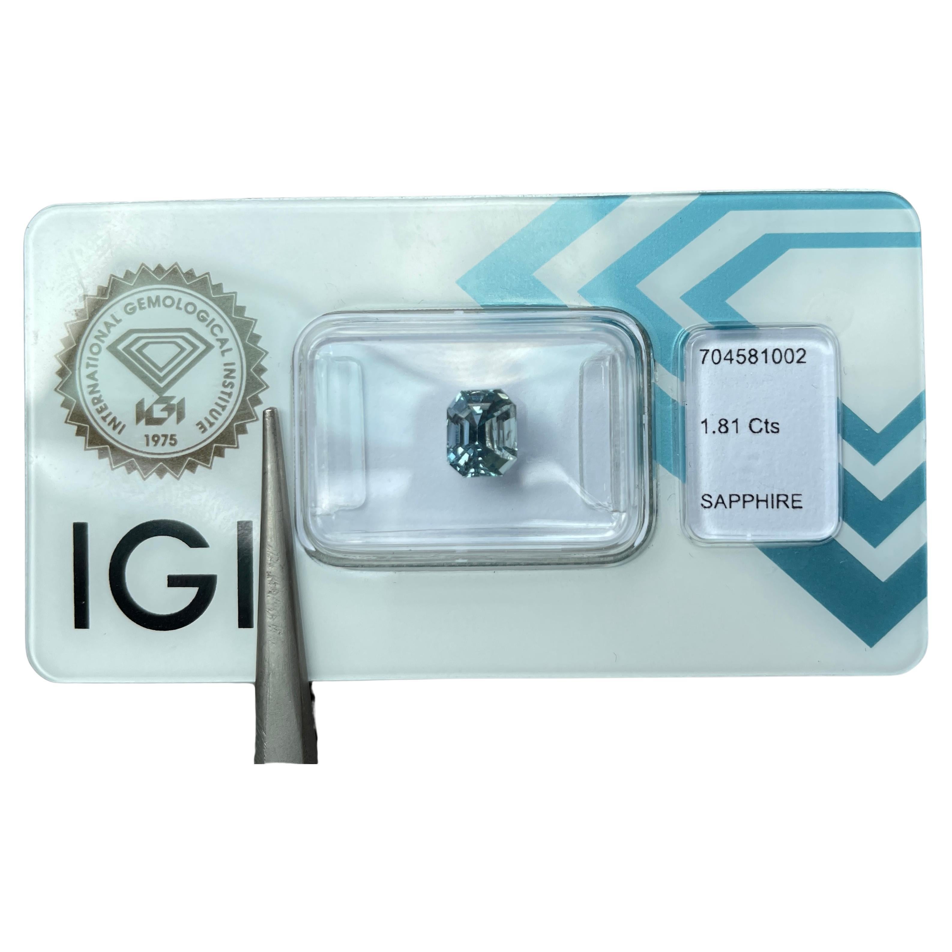 Zaffiro blu pastello naturale non riscaldato da 1,81 carati (6,93x5,58x4,97 mm) - Certificato IGI