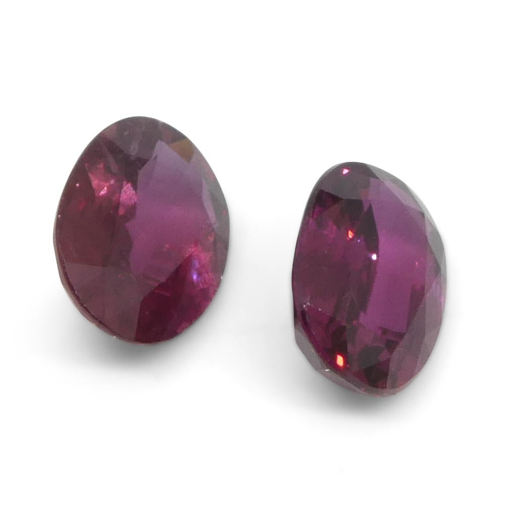 1.81ct Oval Red Ruby from Thailand Pair For Sale 6