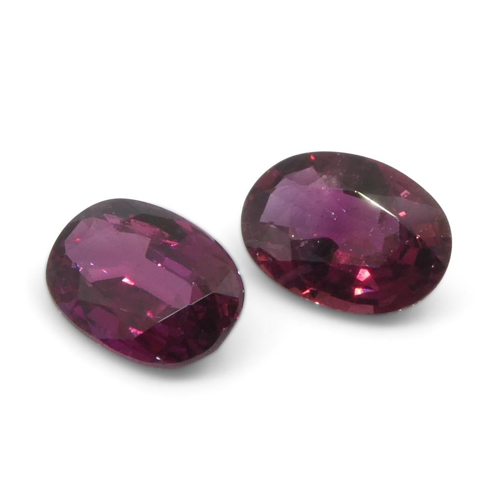 1.81ct Oval Red Ruby from Thailand Pair For Sale 7