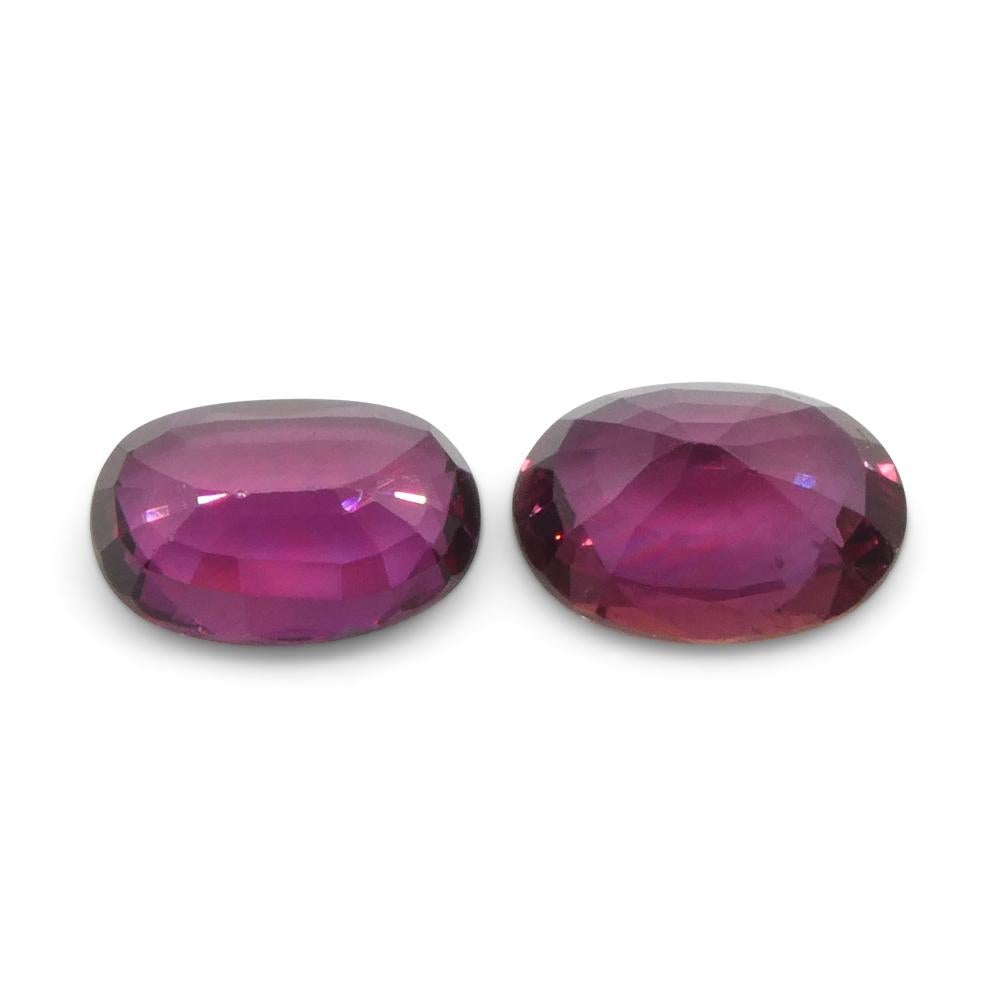 1.81ct Oval Red Ruby from Thailand Pair For Sale 8