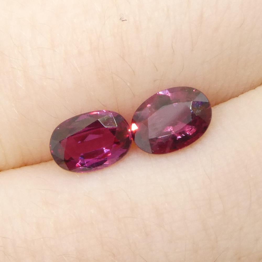 1.81ct Oval Red Ruby from Thailand Pair In New Condition For Sale In Toronto, Ontario