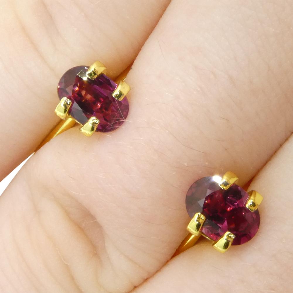 Women's or Men's 1.81ct Oval Red Ruby from Thailand Pair For Sale