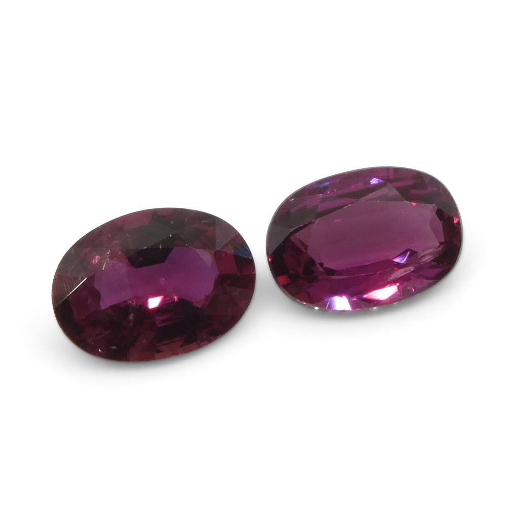 1.81ct Oval Red Ruby from Thailand Pair For Sale 2