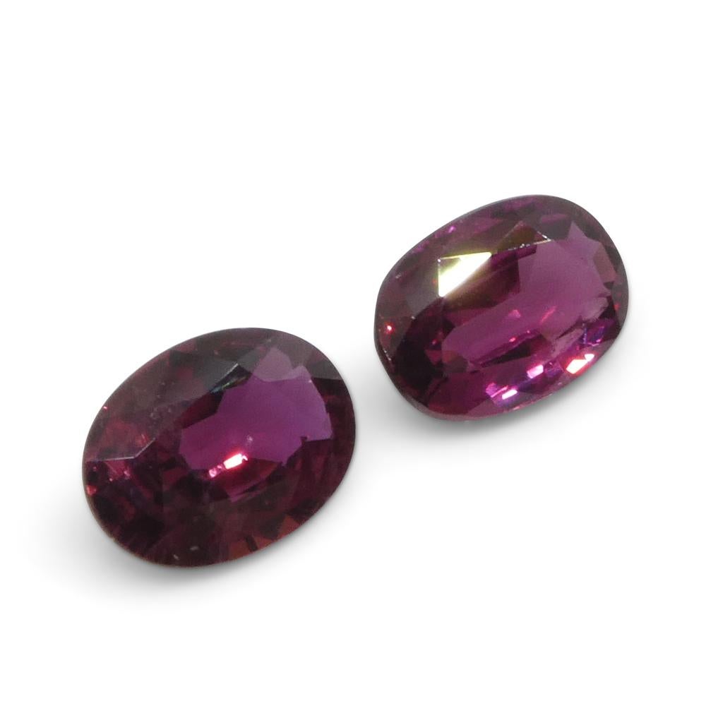 1.81ct Oval Red Ruby from Thailand Pair For Sale 3