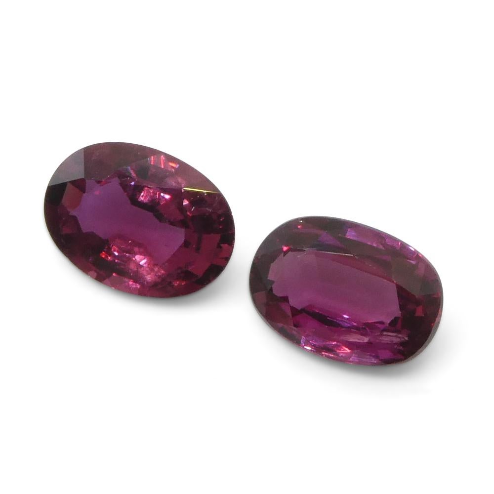 1.81ct Oval Red Ruby from Thailand Pair For Sale 4