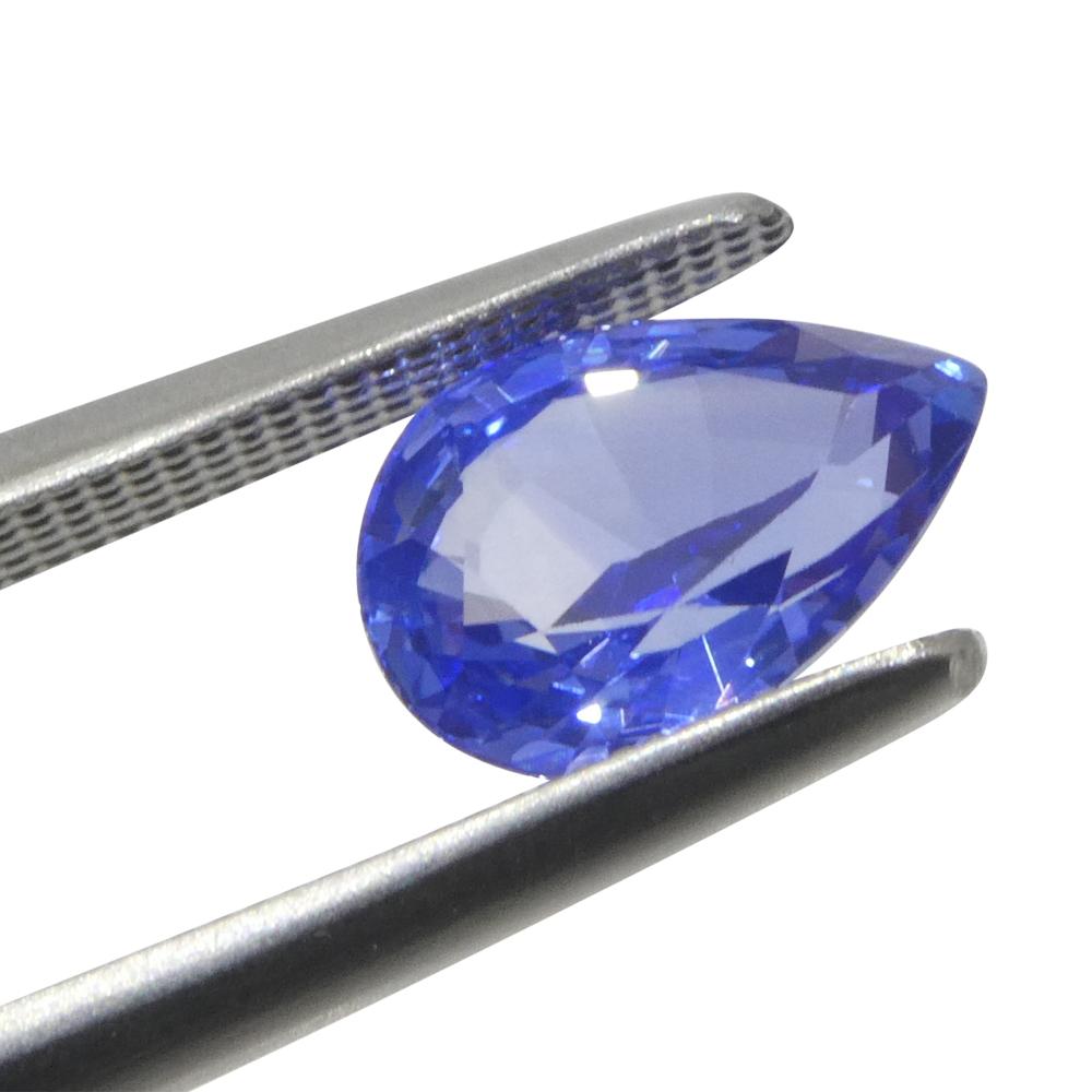 Brilliant Cut 1.81ct Pear Blue Sapphire from Sri Lanka For Sale