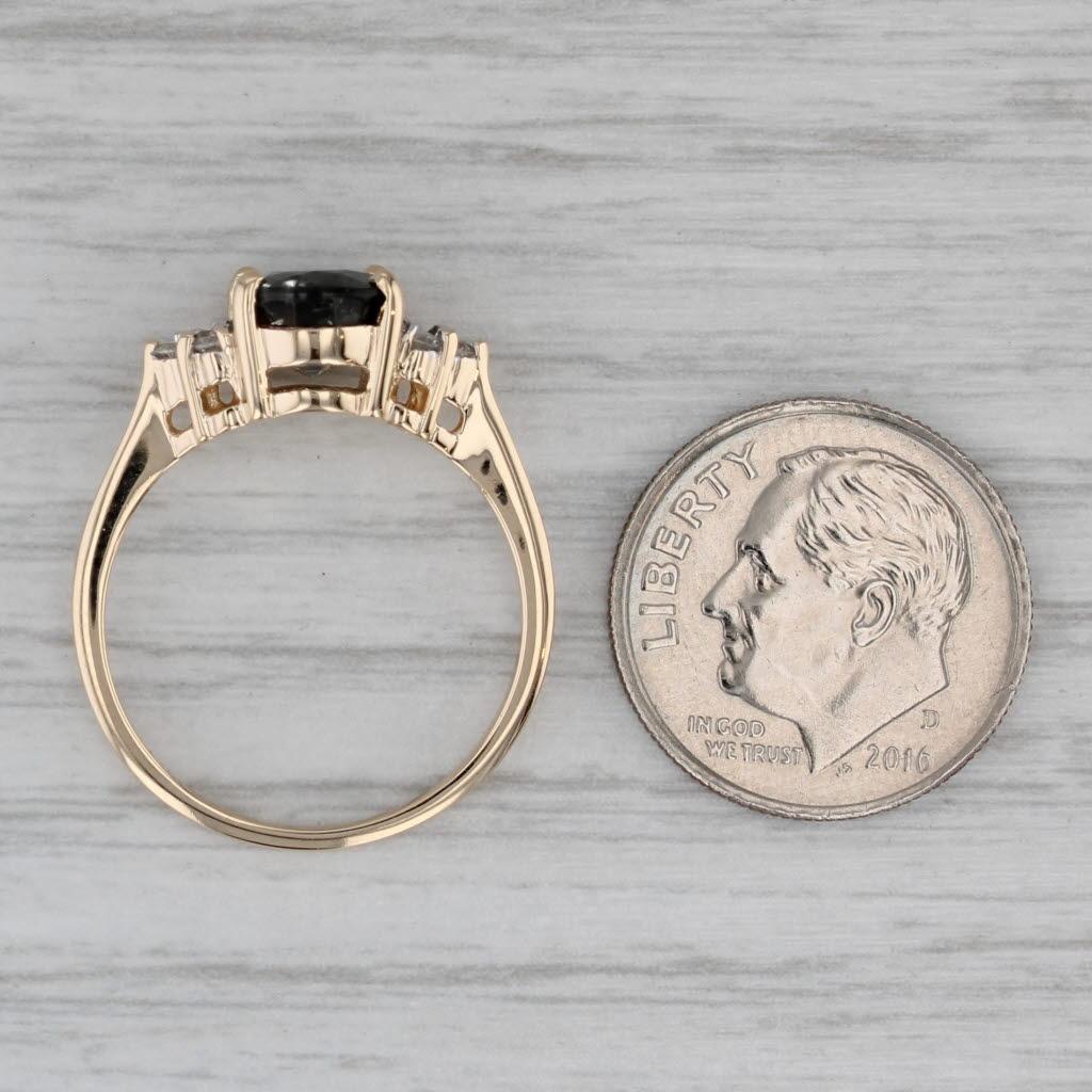 1.81ctw Oval Grüner Apatit Diamant Ring 14k Gelbgold Größe 7 im Angebot 2