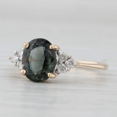 1.81ctw Oval Grüner Apatit Diamant Ring 14k Gelbgold Größe 7