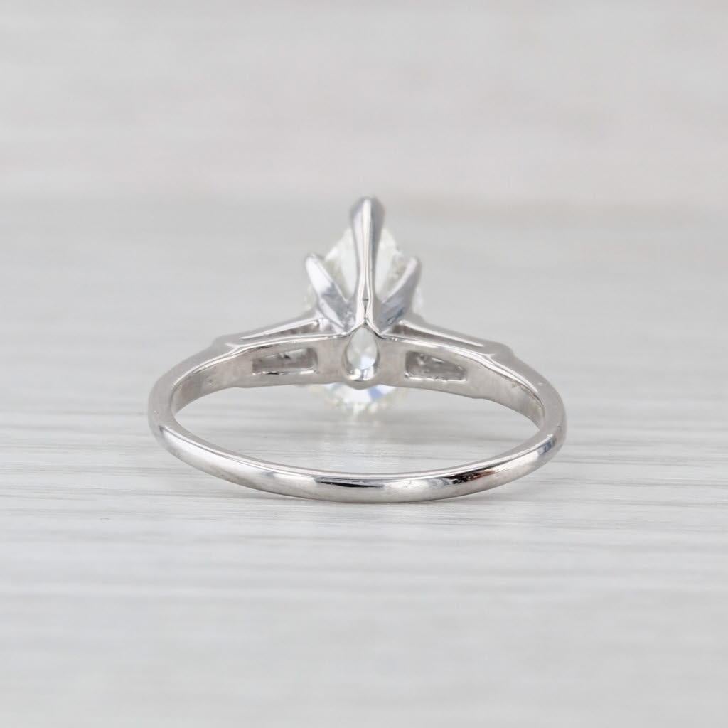 Taglio a goccia Anello di fidanzamento con diamante a pera da 1,81ctw in oro bianco 14k-18k misura 8,75 GIA in vendita
