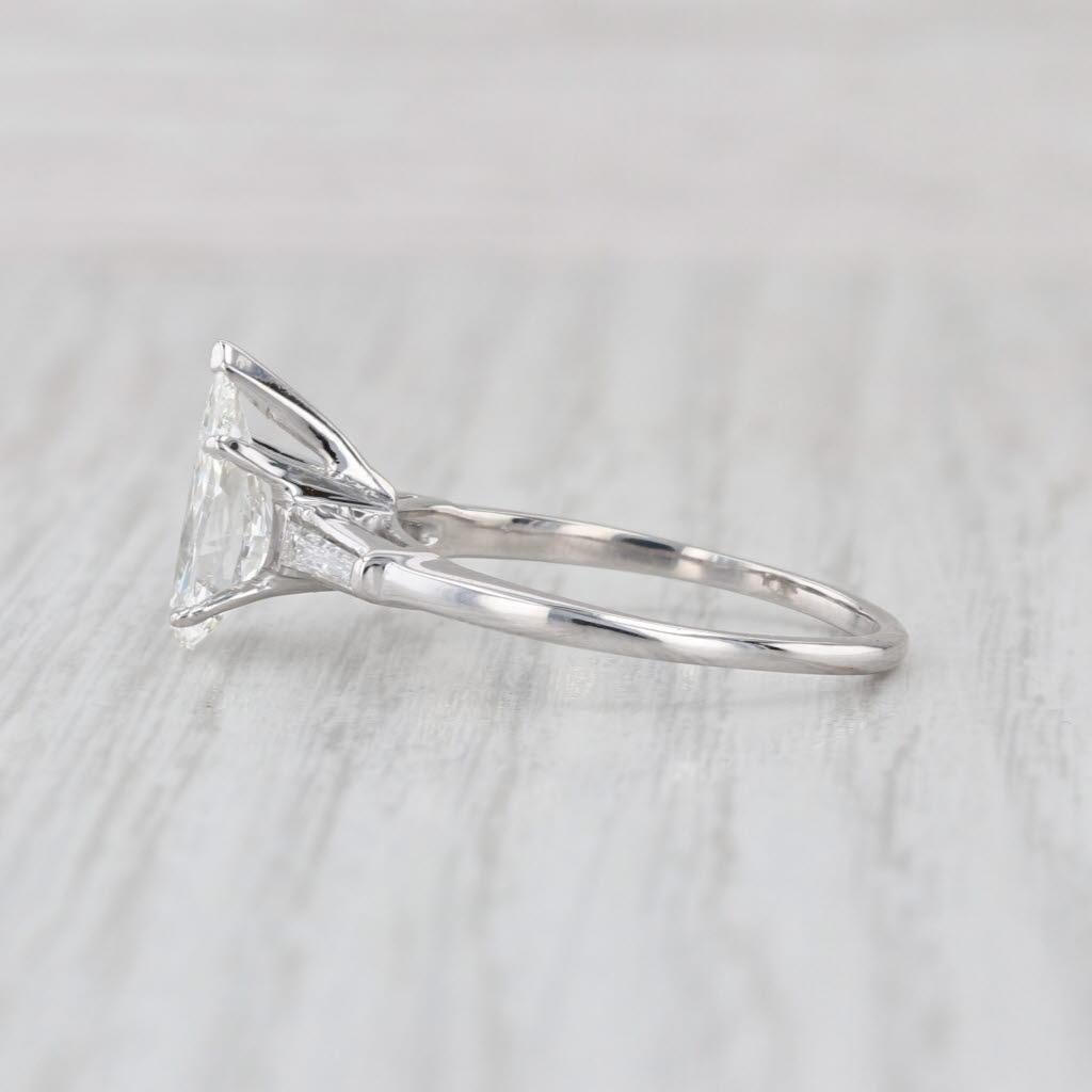 da uomo o donna Anello di fidanzamento con diamante a pera da 1,81ctw in oro bianco 14k-18k misura 8,75 GIA in vendita