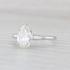 1.81ctw Pear Diamond Engagement Ring 14k-18k White Gold Size 8.75 GIA