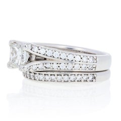 1.81ctw Princess Cut Diamond Engagement Ring & Wedding Band - 14k & 18k Gold GIA